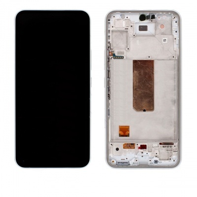Samsung Galaxy A54 5G (A546B) Pulled LCD Display Assembly With Frame (White / Silver)
