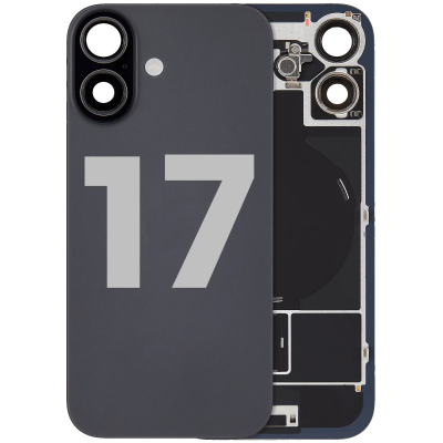 Foto van Achter Glas voor iPhone 17 Met Metaal Stalen plaat+magneet+NFC - Zwart