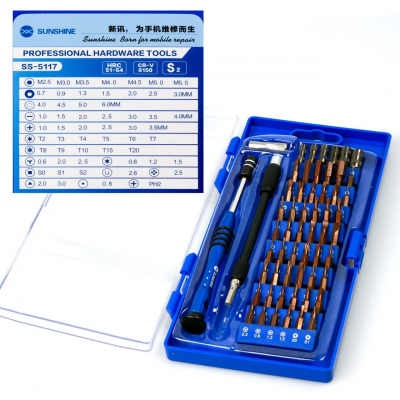 SUNSHINE SS-5117 58 in 1 screwdriver set Photo of SUNSHINE SS-5117 58 in 1 screwdriver set