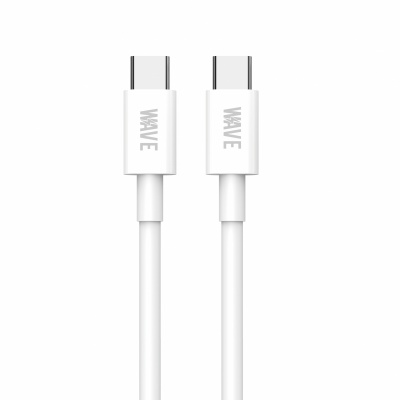Foto von Wave WA-165 Super Quick Charger Type-C to Type-C Cable (60 Wat) 30 CM (White)