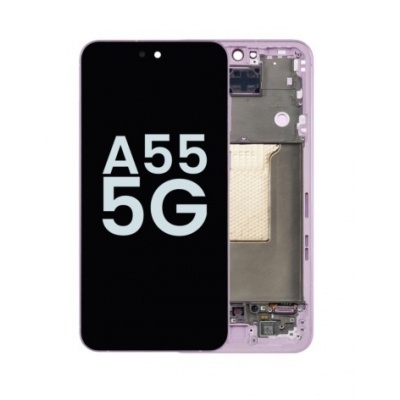 Foto van Samsung Galaxy A55 (SM-A556) Pulled LCD Scherm Met Frame (Lavender)