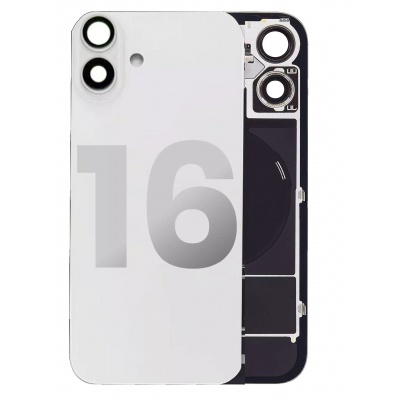 Back Glass Replacement For iPhone 16 With Steel Plate+Magnet + NFC - White Photo of Back Glass Replacement For iPhone 16 With Steel Plate+Magnet + NFC - White