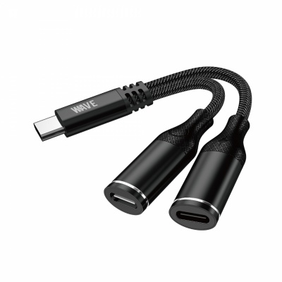 Foto von Wave WA-357 Type-C To Dual Type-C Adapter (Call | Fast Charging | Music)