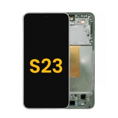 Foto van Samsung Galaxy S23 5G (SM-S911B) Pulled LCD Scherm Met Frame (Grone)