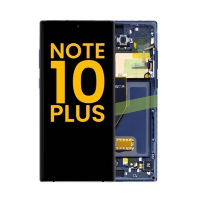 Foto van Samsung Galaxy Note 10 Plus (N975F) Pulled LCD Display Assembly Met Frame (Blue)