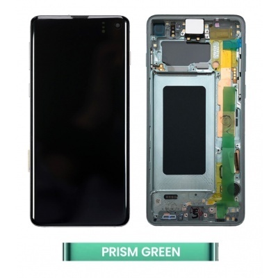 Samsung Galaxy S10 (SM-G973F) Pulled LCD Display Assembly With Frame (Green) Photo of Samsung Galaxy S10 (SM-G973F) Pulled LCD Display Assembly With Frame (Green)