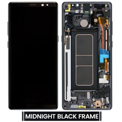 Samsung Galaxy Note 8 (N950F) Pulled LCD Display Assembly With Frame (Black) - GKS / YAS