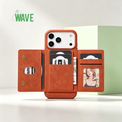 Foto van Wave Magsafe Hoes met portemonnee iPhone 17 Pro - Oranje