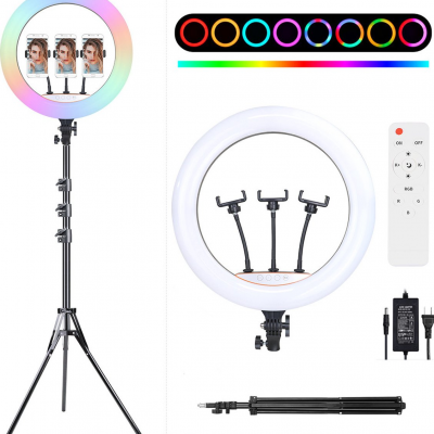 Foto van Wave WA-327 RGB LED Ring Light 22-Inch with Remote Control & Soft Lighting for Photography & Video