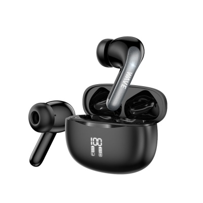 Photo of Wave WA-204 Wireless Earbuds With Digtital Display ANC+ENC Noise Reduction (Black)