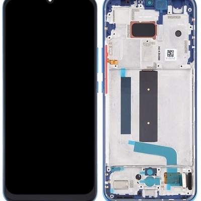 Foto van Xiaomi Mi 10T Lite 5G Pulled LCD Scherm met Frame + Battery (Blue)