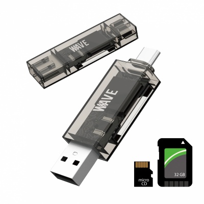 Foto von Wave WA-265 USB + Type-C 2in1 Memory Card Reader & Writer Plug and Play