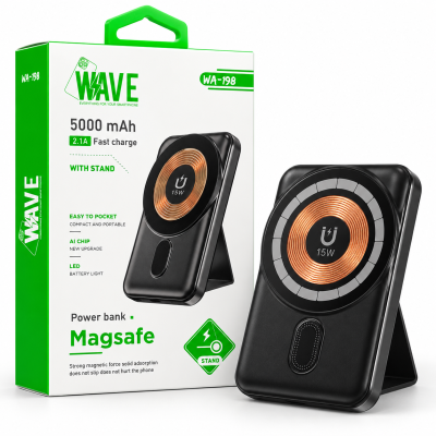 Foto von Wave WA-198 Magsafe Power bank 5000 mAh 2.1A fast Charger with Stand