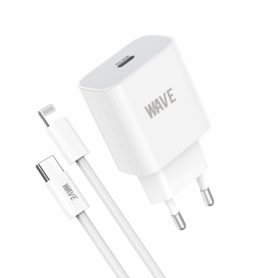 Foto von Quick Travel Charger 20W USB-C Port With 1M PD Cable | Wave WA-315W-10 (White)
