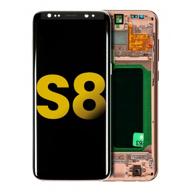 Samsung Galaxy S8 Refurbished LCD Display Assembly With Frame (Gold)