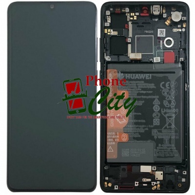 Huawei P30 service pack LCD Display Assembly With Frame inl. Battery 02352NLP (Black)-CA