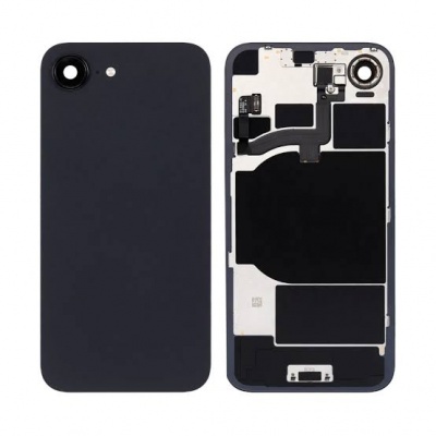 Back Glass Replacement For iPhone 16e With Steel Plate + NFC - Black Photo of Back Glass Replacement For iPhone 16e With Steel Plate + NFC - Black
