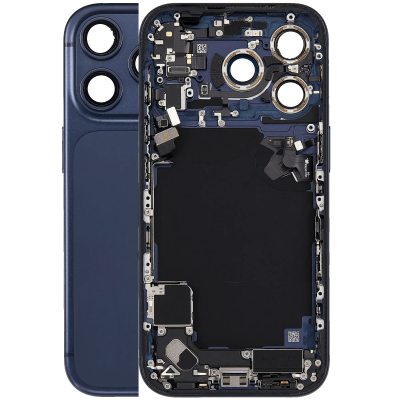 Foto van iPhone 17 Pro Pulled Behuizing + AchterCover Met Some Small Parts No Batterij (Blauw)