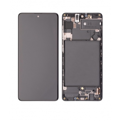 Samsung Galaxy A71 Pulled B-Grad LCD Scherm Met Frame (Zwart) Foto van Samsung Galaxy A71 Pulled B-Grad LCD Scherm Met Frame (Zwart)