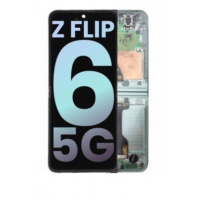 Samsung Galaxy Z Flip6 (SM-F741B) Pulled LCD Display Assembly With Frame (Green / Mint) 
