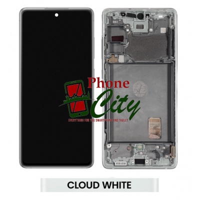 Samsung Galaxy S20 FE 5G (SM-G781) Service Pack LCD Display Assembly With Frame (White / Silver) 