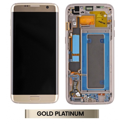 Samsung Galaxy S7 Edge (SM-G935F) Pulled LCD Display Assembly With Frame (Pink Gold) - CGS