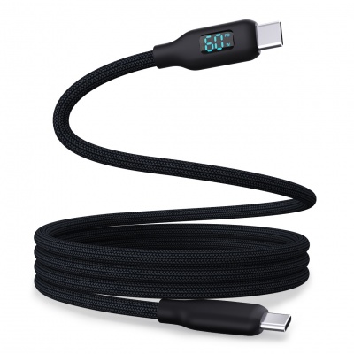 Foto von Wave WA-448B Type-C to Type-C Nylon Fully Compatible Data Cable 1M (Black)