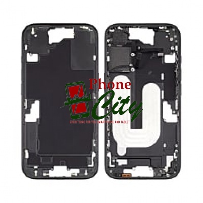 Apple iPhone16 Pulled Mid-Frame Housing+ BackCover with Some Small Parts No Battery(Black)-GUS