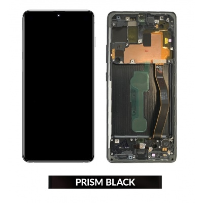 Foto van Samsung Galaxy S10 Lite (SM-G970) Service Pack LCD Scherm Met Frame (Prism Zwart)