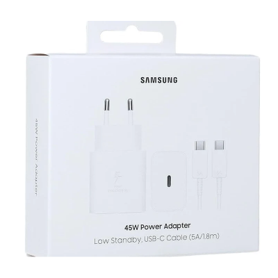 Samsung 45W PD Power Adapter USB-C With Cable (wit) Foto van Samsung 45W PD Power Adapter USB-C With Cable (wit)