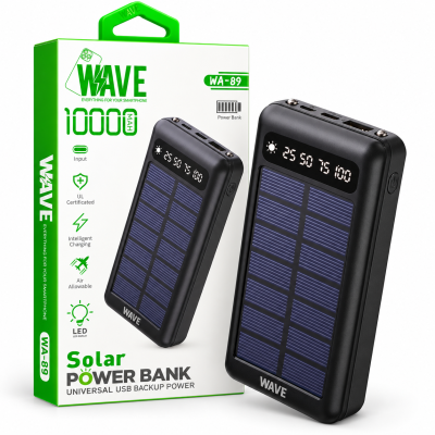 Foto von Wave WA-89 SOLAR Power Bank 10000 mAh (Black)