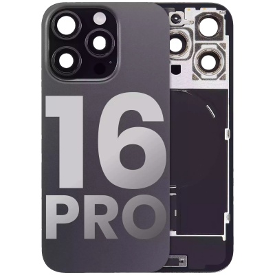 Back Glass Replacement For iPhone 16 Pro With Steel Plate+Magnet + NFC - Black Titanium Photo of Back Glass Replacement For iPhone 16 Pro With Steel Plate+Magnet + NFC - Black Titanium