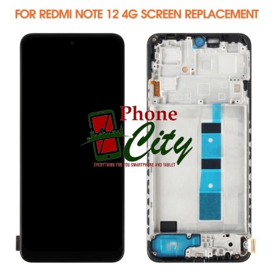 Xiaomi Redmi Note 12 4G ORi LCD Display Assembly With Frame (Black) -CCS