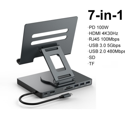 Foto van Wave Laptop & Tablet Stand + 7 in 1 Type-C Docking Station 