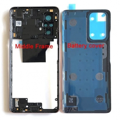 Xiaomi Redmi Note 10 Pro Middle Frame + Back cover + Camera Glass Lens (Black) -UU