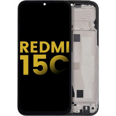 Foto van Xiaomi Redmi 15C (Europe Version) Service Pack LCD Scherm met Frame (Black)