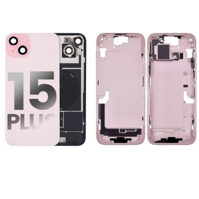 Apple iPhone15 Plus Pulled Mid-Frame Housing+ BackCover with Some Small Parts No Battery(Pink)-YUS