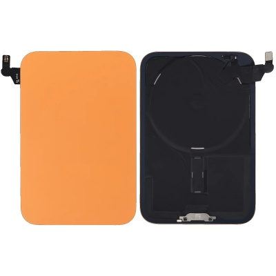 iPhone 17 Pro Pulled Achter Glass Met Metaal Stalen plaat+magneet+NFC -Oranje Foto van iPhone 17 Pro Pulled Achter Glass Met Metaal Stalen plaat+magneet+NFC -Oranje