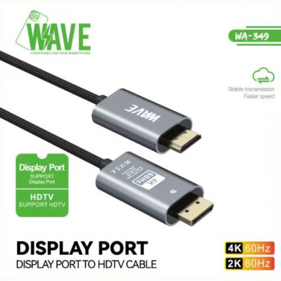 Wave WA-349 Display Port to HDMI 4K Cable Photo of Wave WA-349 Display Port to HDMI 4K Cable