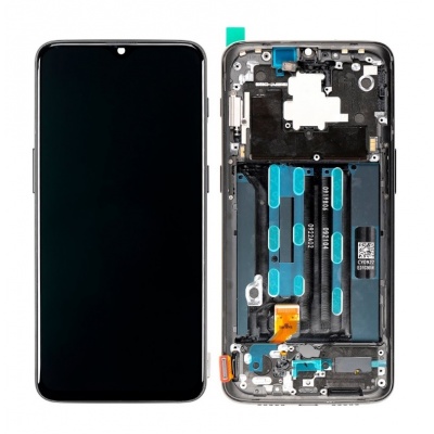 One Plus 6T ORI LCD Display With Frame (Black) - UUM