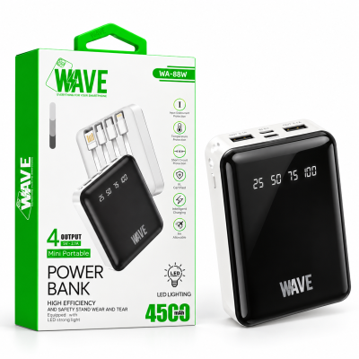 Foto von Wave WA-88W Mini Portable 4-Output Power Bank 4500 mAh (White)