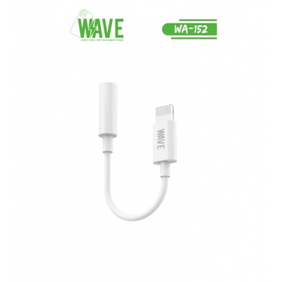 Wave WA-152 Lightning To 3.5 mm jack Adapter (White) - Supports mic & music