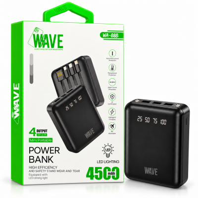 Foto von Wave WA-88B Mini Portable 4-Output Power Bank 4500 mAh (Black)