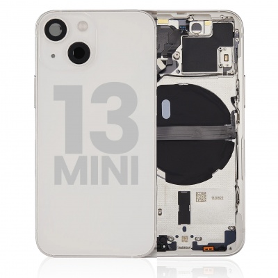 Photo of iPhone 13 Mini Pulled Mid-Frame Housing with Parts No Battery (White)