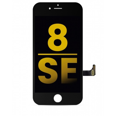 iPhone 8 / SE (2020) / SE (2022) Refurbished LCD Display Assembly With steel plate (Black) - EY