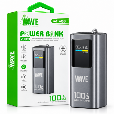 Foto van Wave WA-419G Powerbank 100W – 20.000 mAh (Grijs)