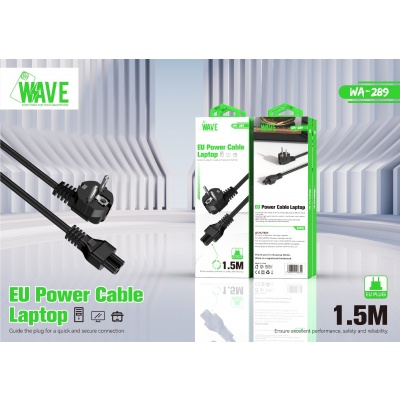 Wave Universal Power C5 Cable With 1.5 M cable | EU Plug (WA-289) - K