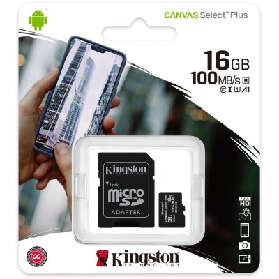 Kingston 16GB MicroSD Card Class 10 Canvas Select Plus
