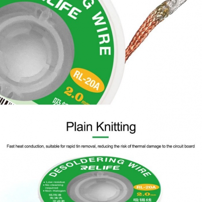 Photo of RELIFE RL-20A Desoldering Wire/Less Residue