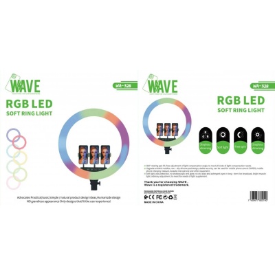Foto van Wave WA-328 RGB LED Ring Light 18-Inch with Remote Control & Soft Lighting for Photography & Video
